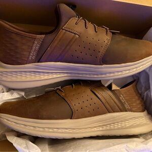 Skechers Men's Chocolate Brown Sneakers WIDE